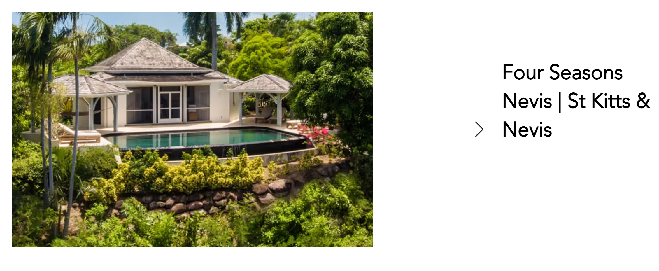 Four Seasons Nevis luxury resort villa exterior with impact openings, St. Kitts & Nevis
