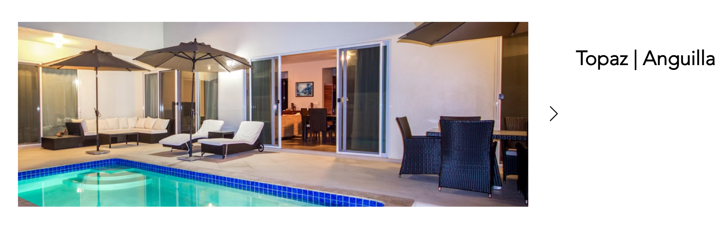 Topaz villa pool patio with hurricane-rated impact sliding doors, Anguilla